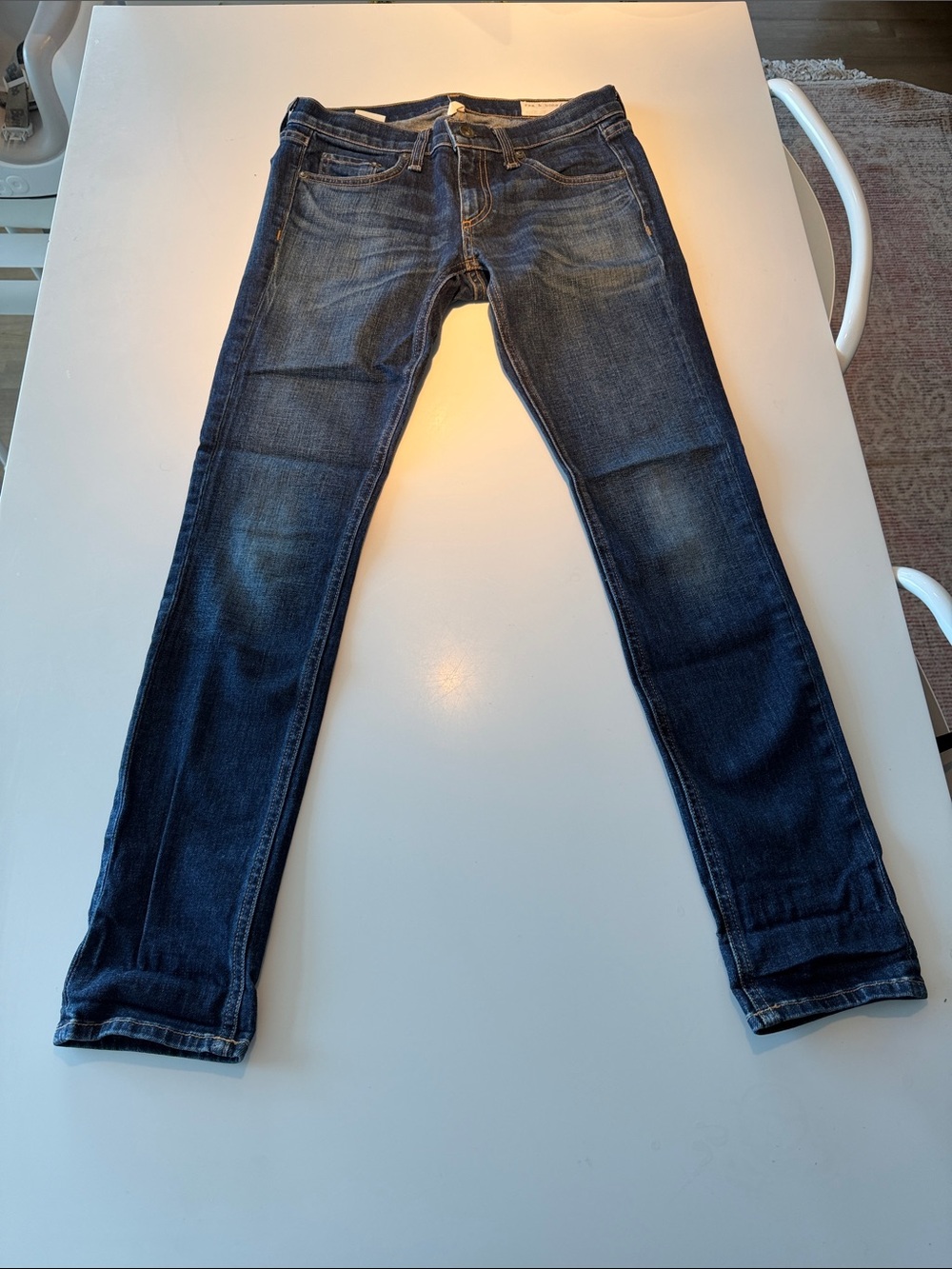 rag & bone Women's Skinny Jeans in Dark Blue Wash